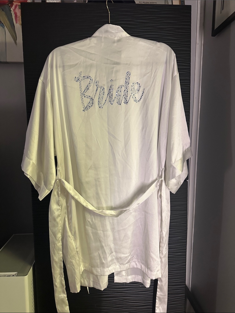 Victoria's Secret White Satin 'Bride' Crystal-Embellished Robe